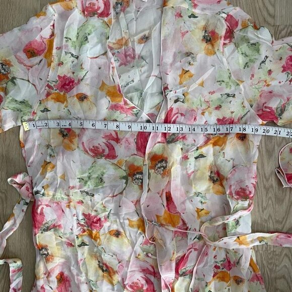 Fairycore Chiffon Set L-XL Watercolor Floral Duster & Pants Ethereal - Picture 16 of 16